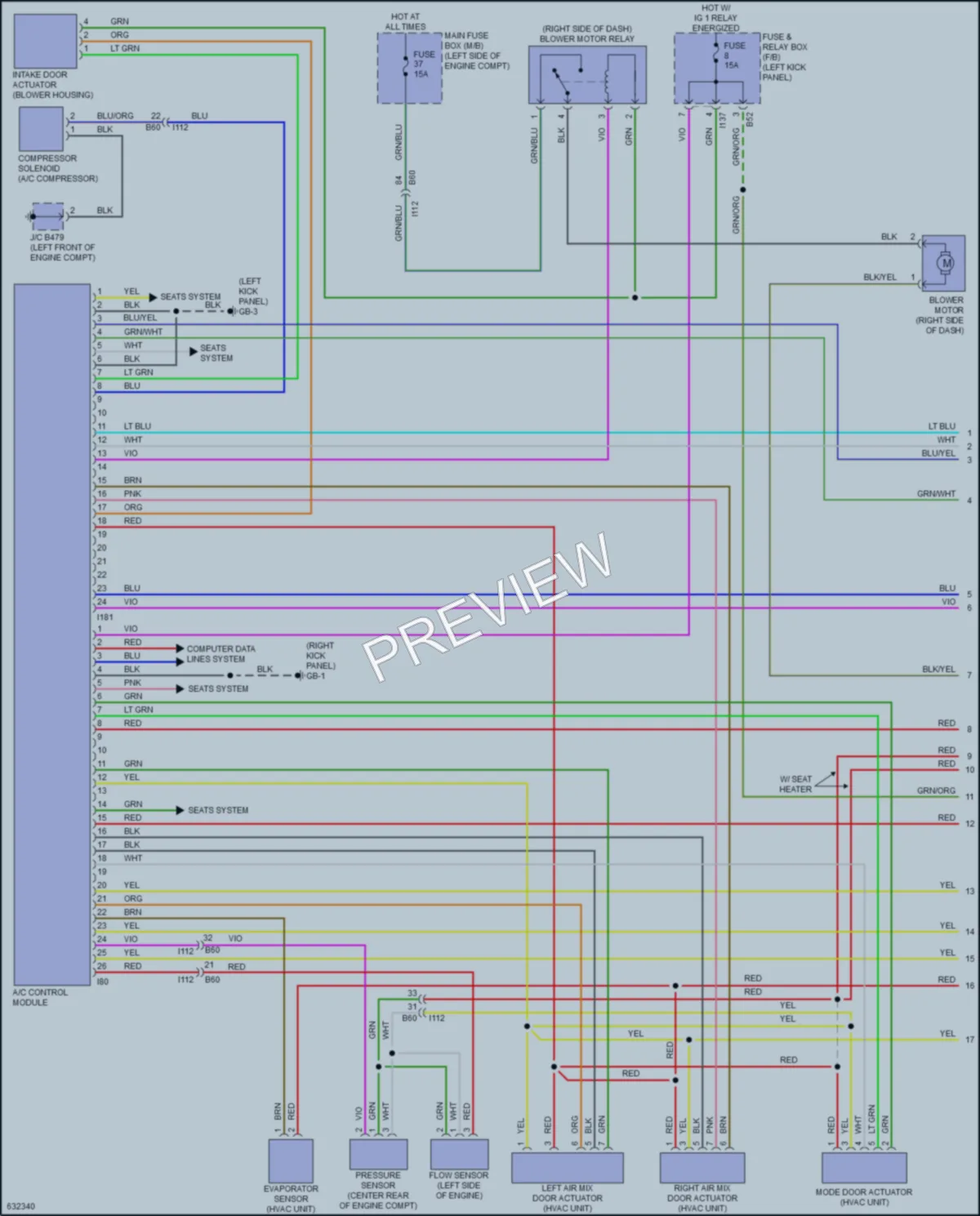 2018 Subaru Outback Air Conditioning wiring diagram preview