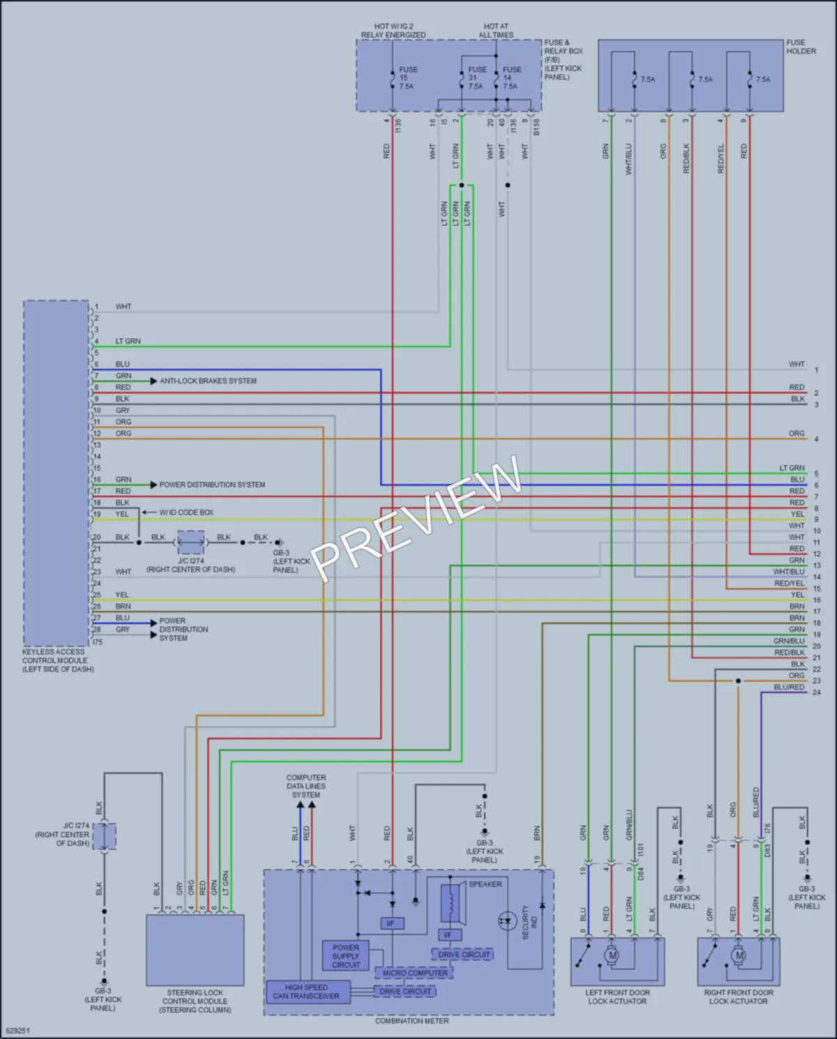2018 Subaru Outback Anti Theft wiring diagram preview