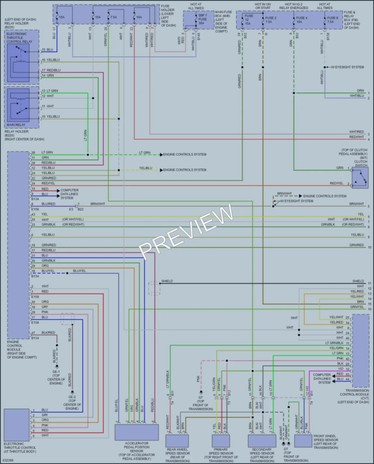 2018 Subaru WRX Cruise Control wiring diagram preview