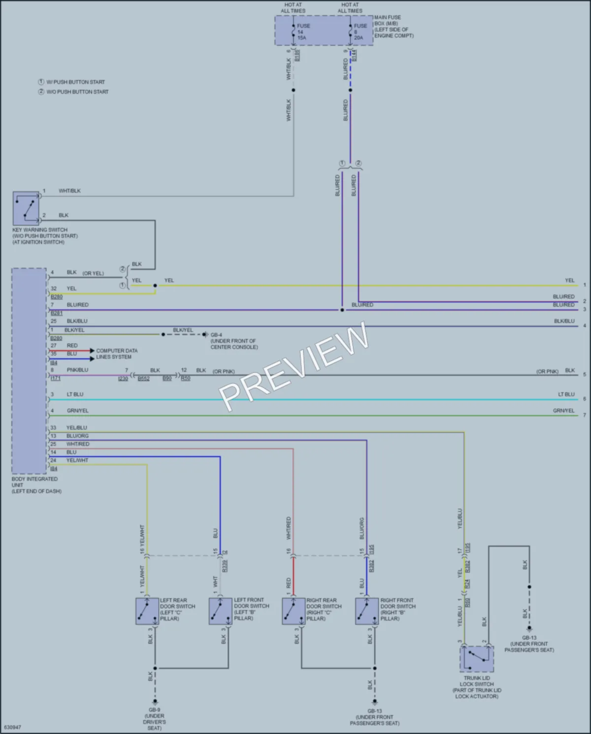2018 Subaru WRX Interior Lights wiring diagram preview