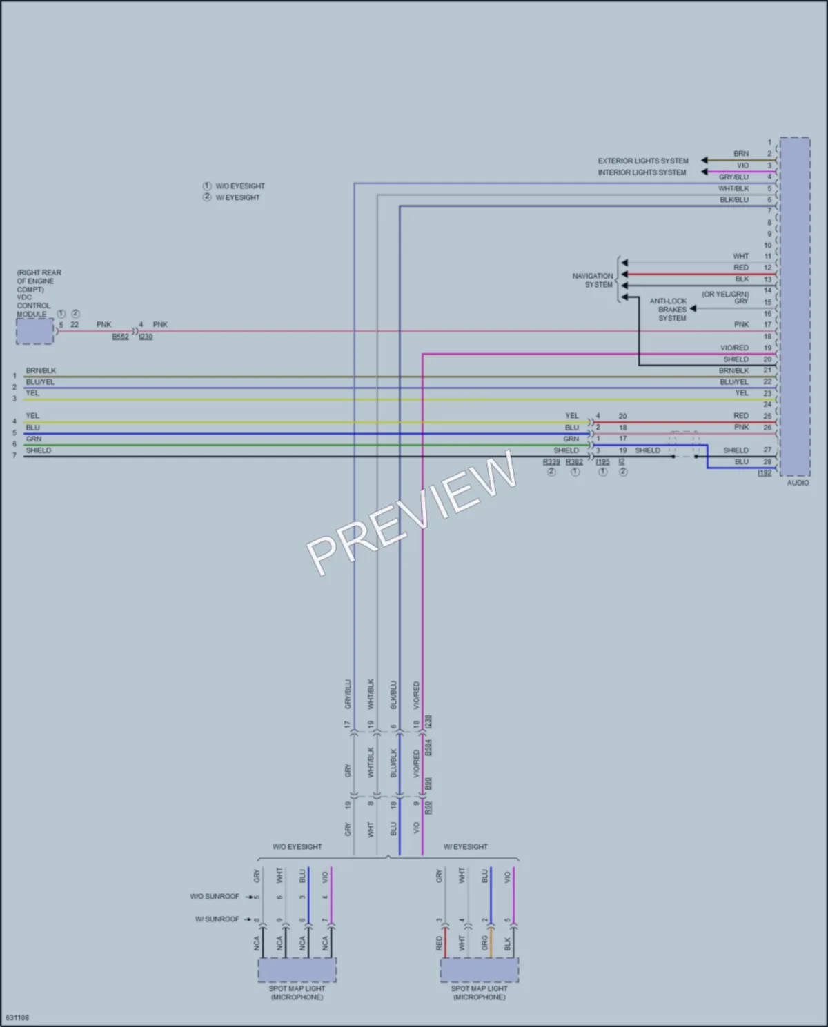 2018 Subaru WRX Radio wiring diagram preview