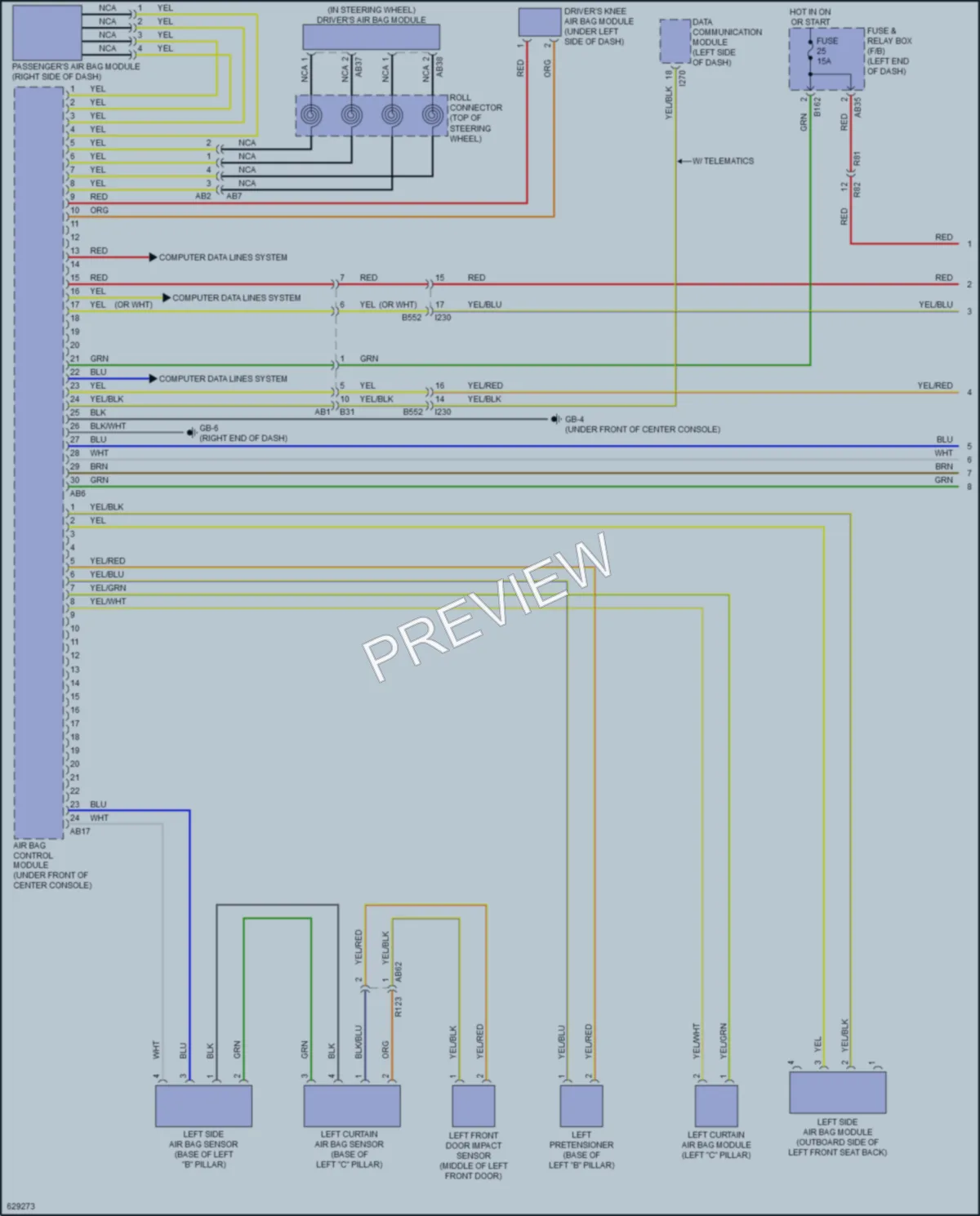 2018 Subaru WRX Supplemental Restraints wiring diagram preview
