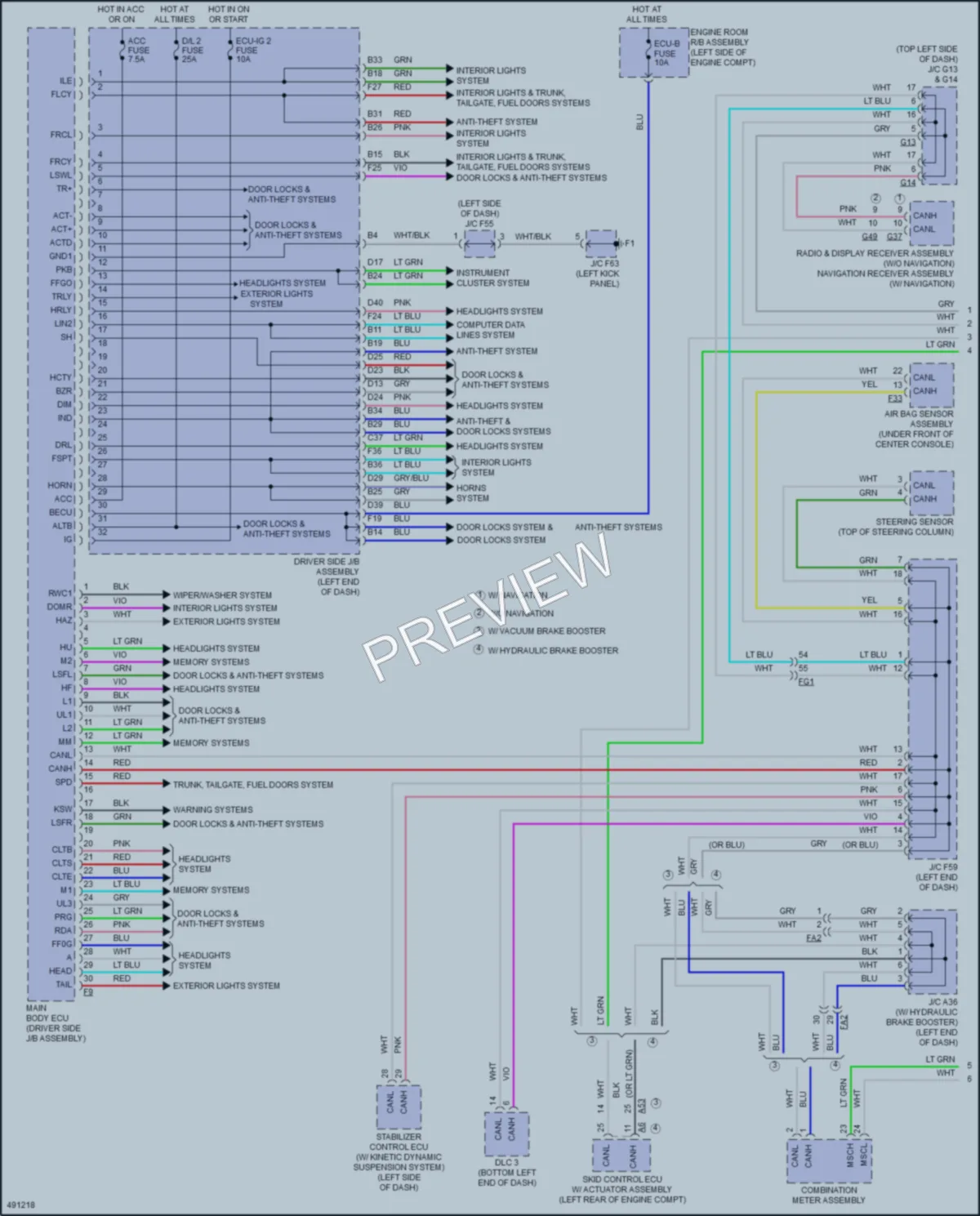 2018 Toyota 4Runner Body Control Modules wiring diagram preview