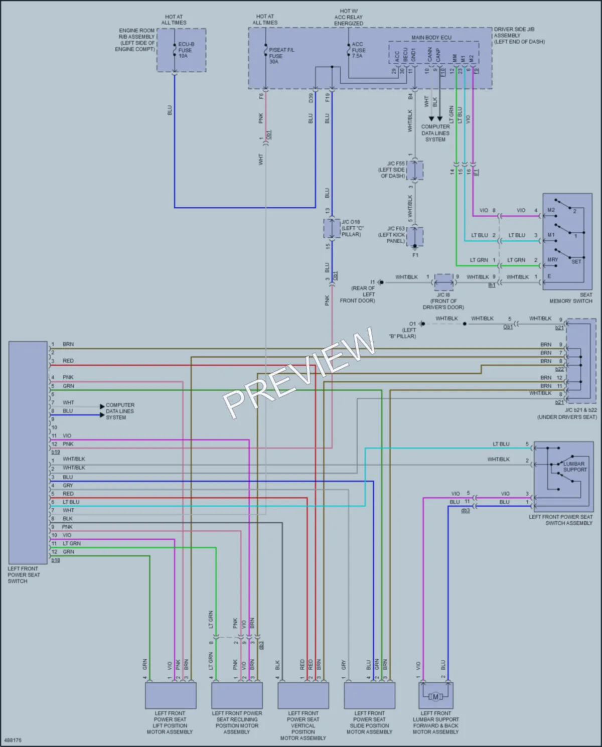 2018 Toyota 4Runner Memory Systems wiring diagram preview