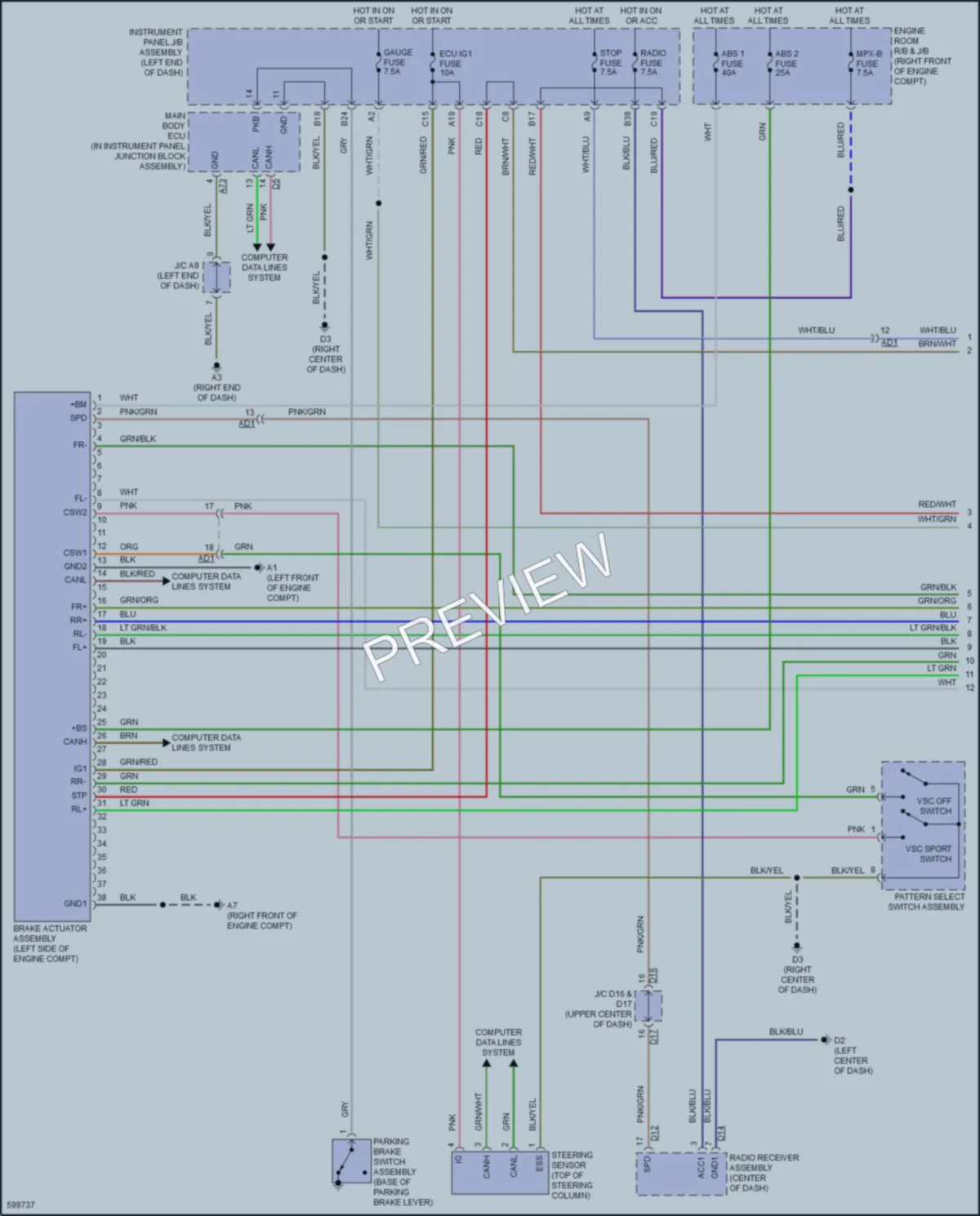 2018 Toyota 86 Anti Lock Brakes wiring diagram preview