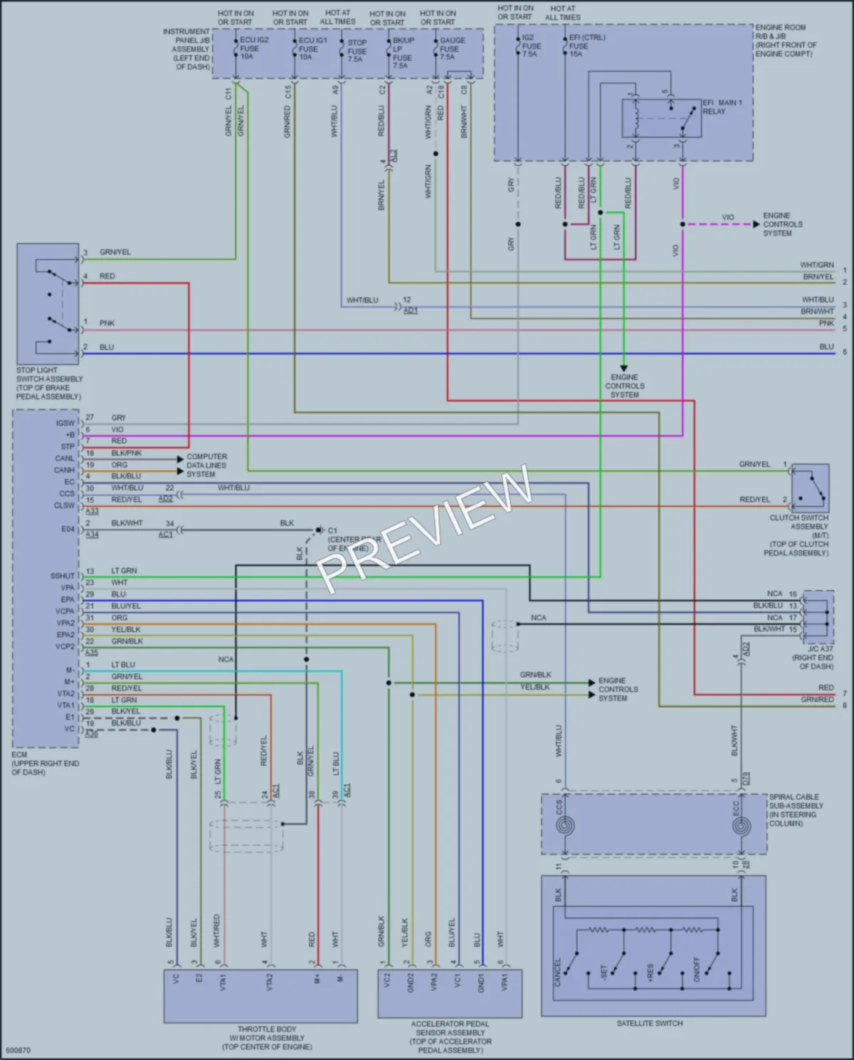 2018 Toyota 86 Cruise Control wiring diagram preview