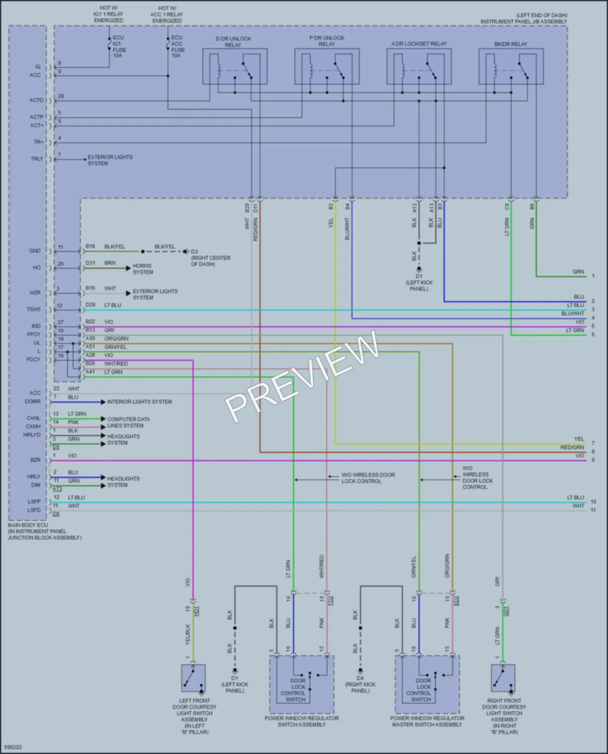 2018 Toyota 86 Power Door Locks wiring diagram preview