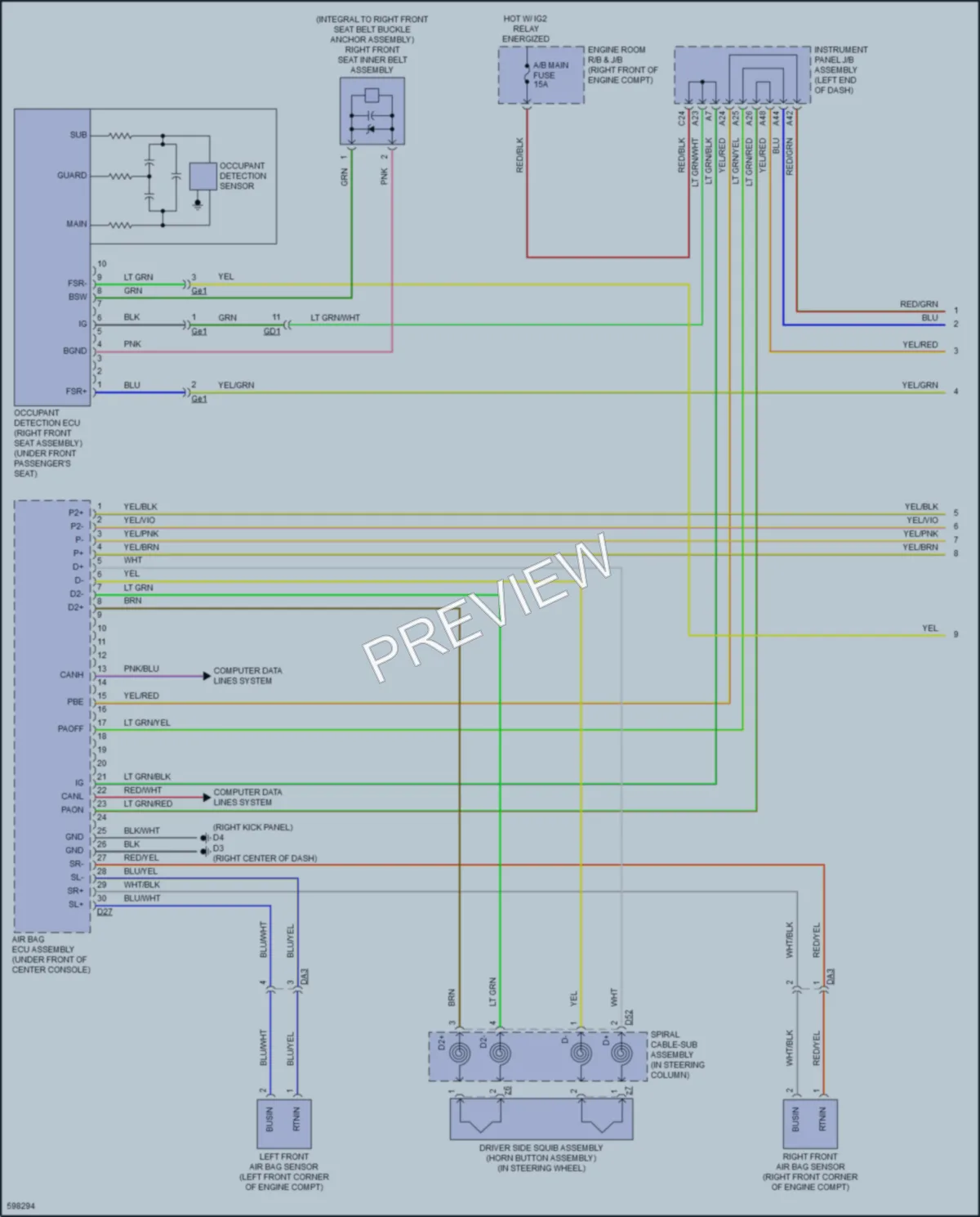 2018 Toyota 86 Supplemental Restraints wiring diagram preview
