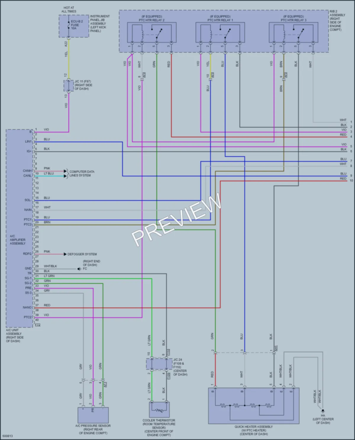 2018 Toyota CHR Air Conditioning wiring diagram preview