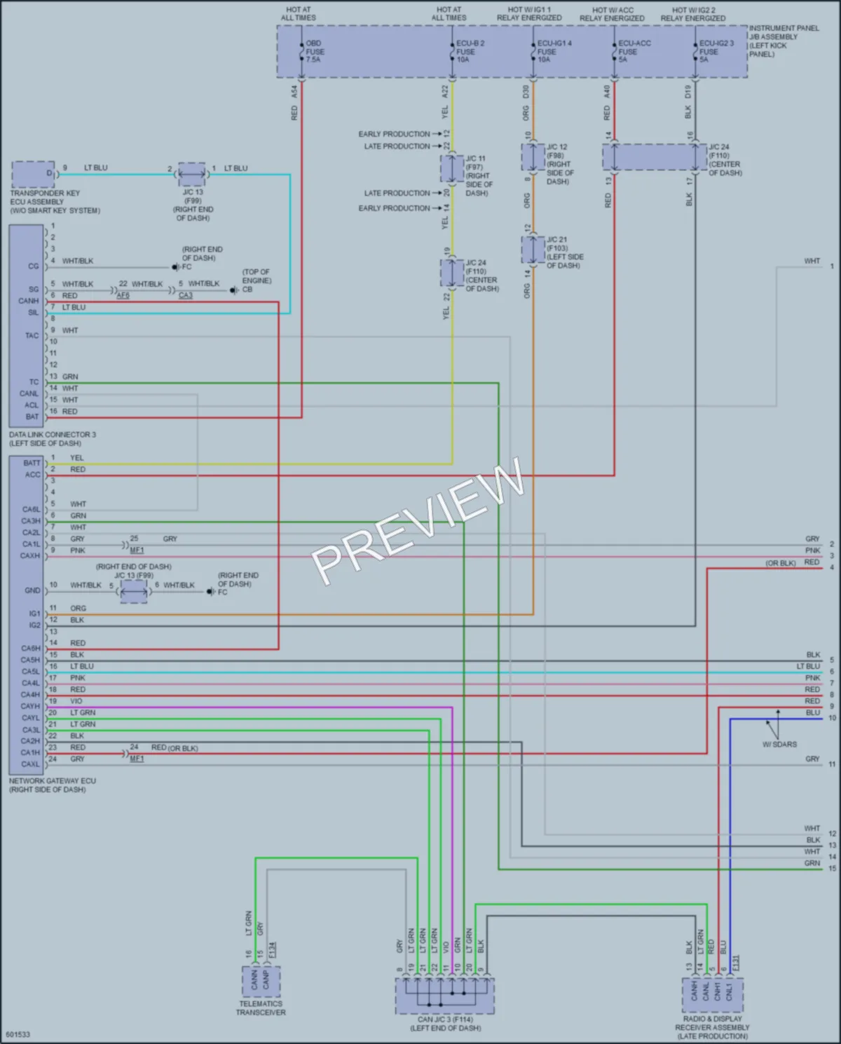 2018 Toyota CHR Computer Data Lines wiring diagram preview