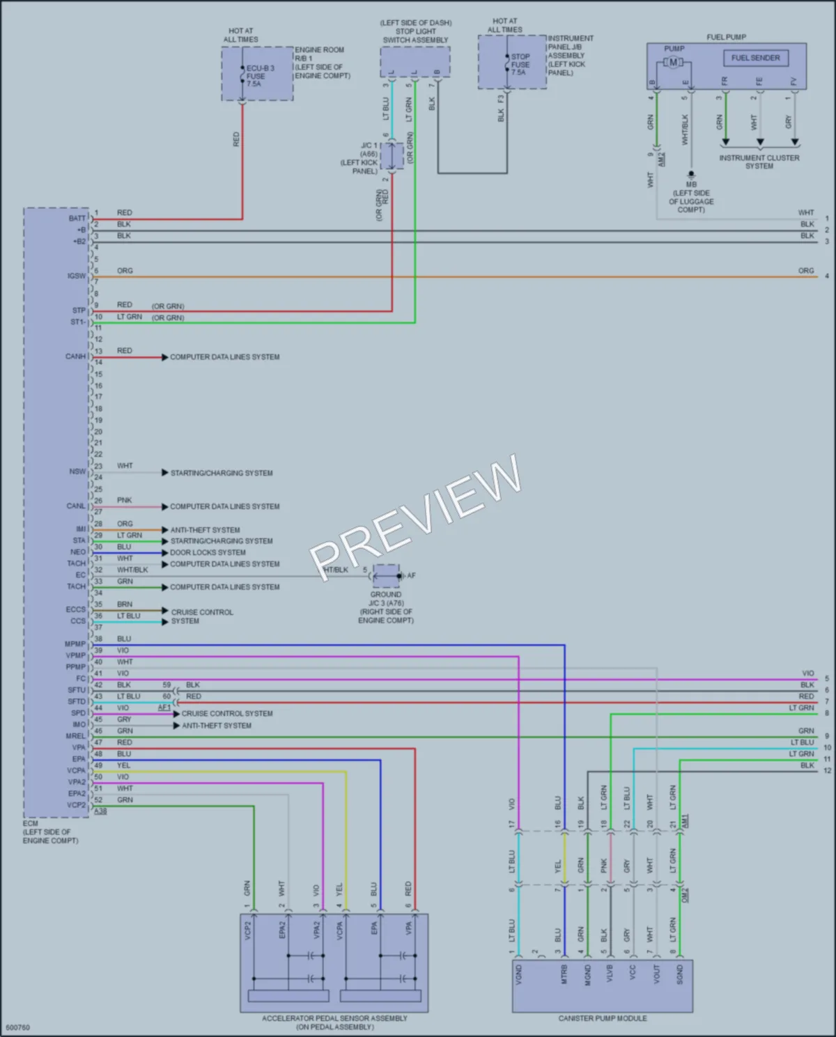 2018 Toyota CHR Engine Performance wiring diagram preview