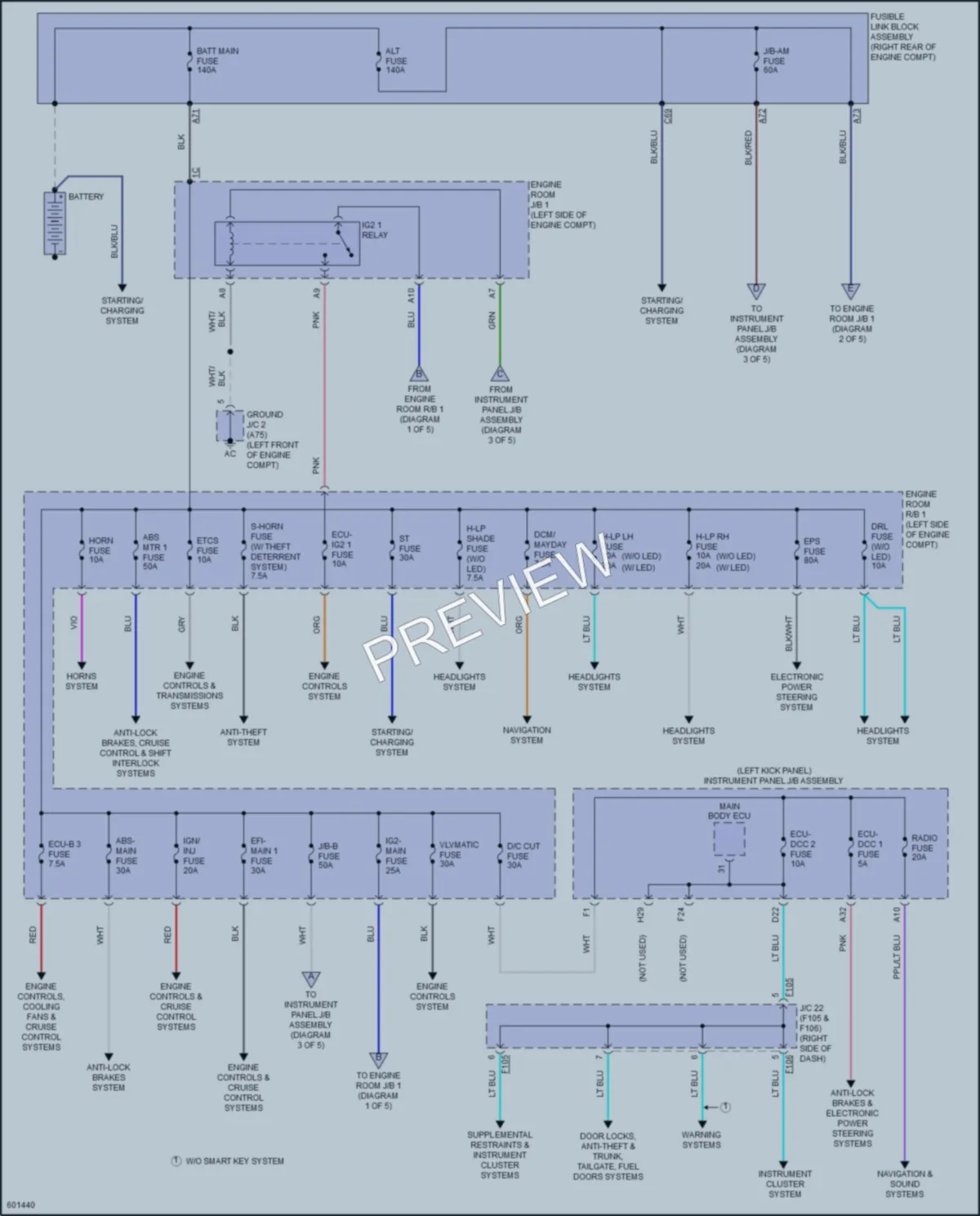 2018 Toyota CHR Power Distribution wiring diagram preview