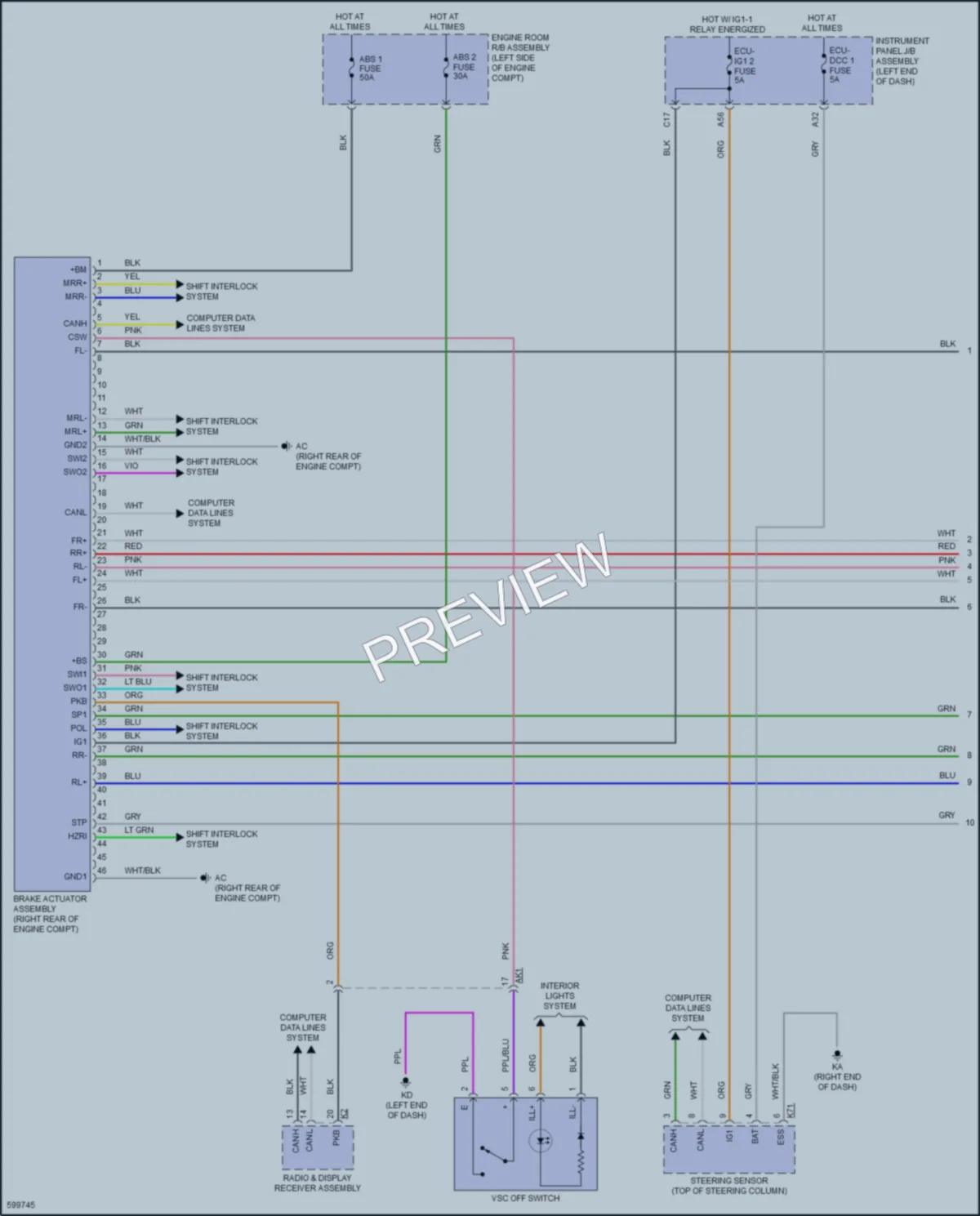 2018 Toyota Camry Anti Lock Brakes wiring diagram preview