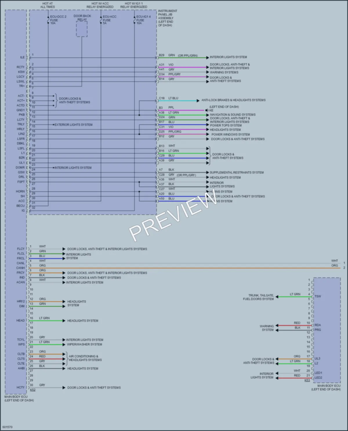 2018 Toyota Camry Body Control Modules wiring diagram preview