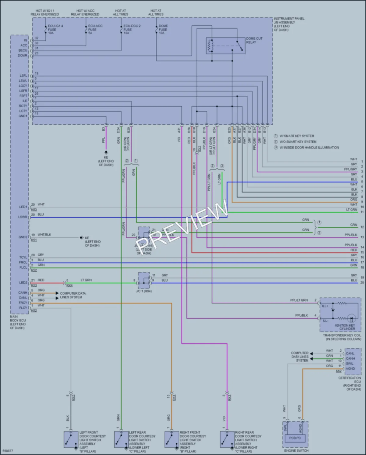 2018 Toyota Camry Interior Lights wiring diagram preview
