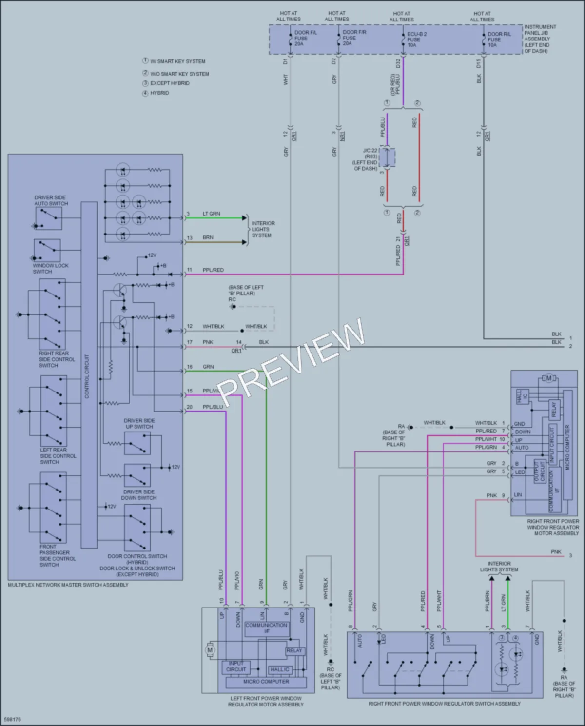 2018 Toyota Camry Power Windows wiring diagram preview