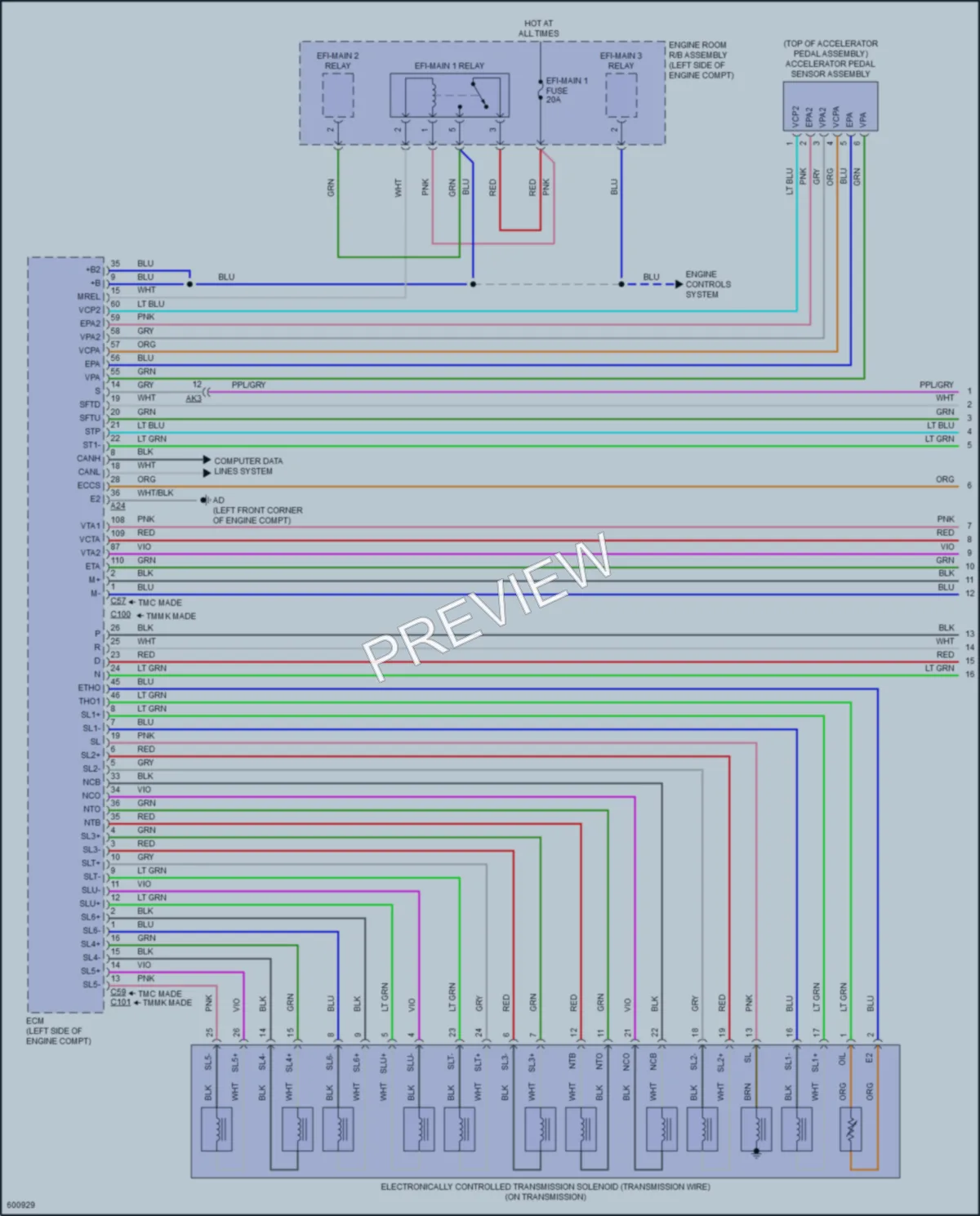2018 Toyota Camry Transmission wiring diagram preview