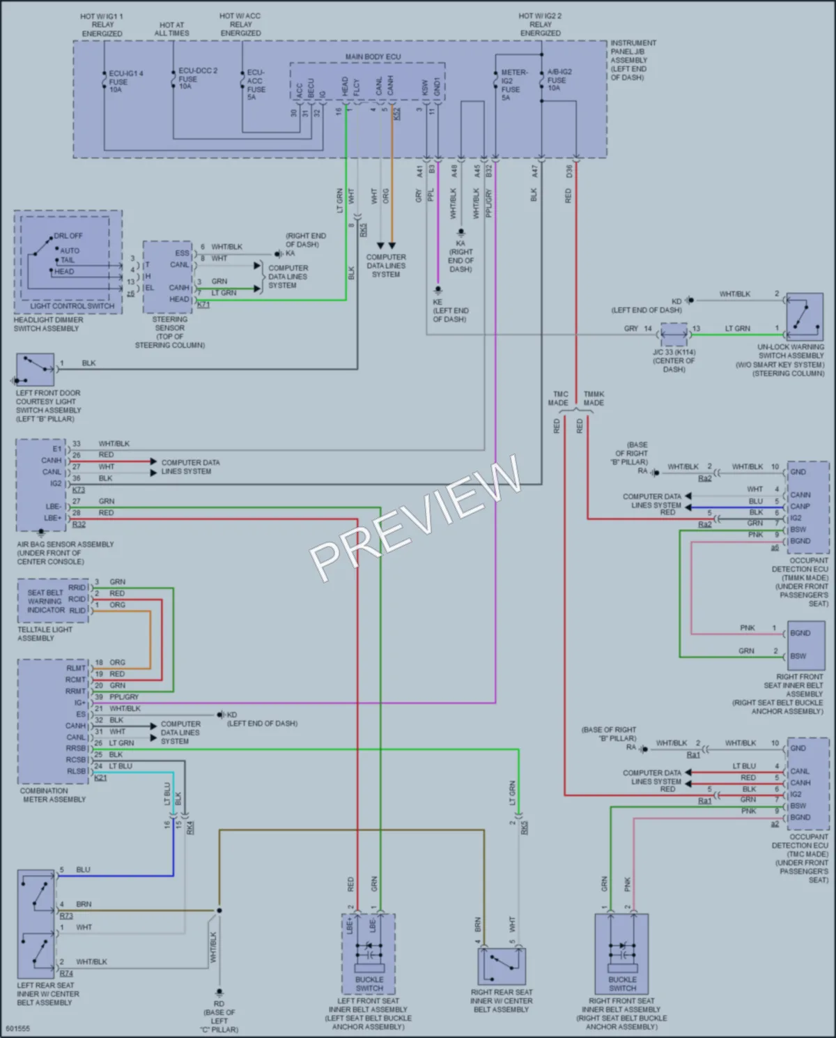 2018 Toyota Camry Warning Systems wiring diagram preview