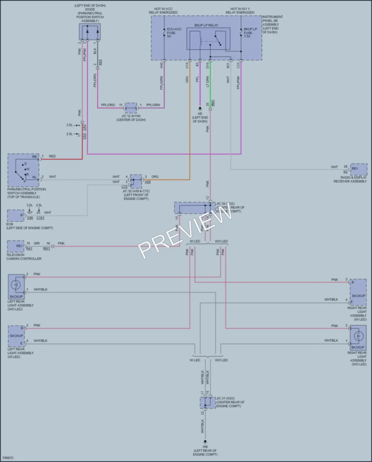 2018 Toyota CamryHybrid Exterior Lights wiring diagram preview