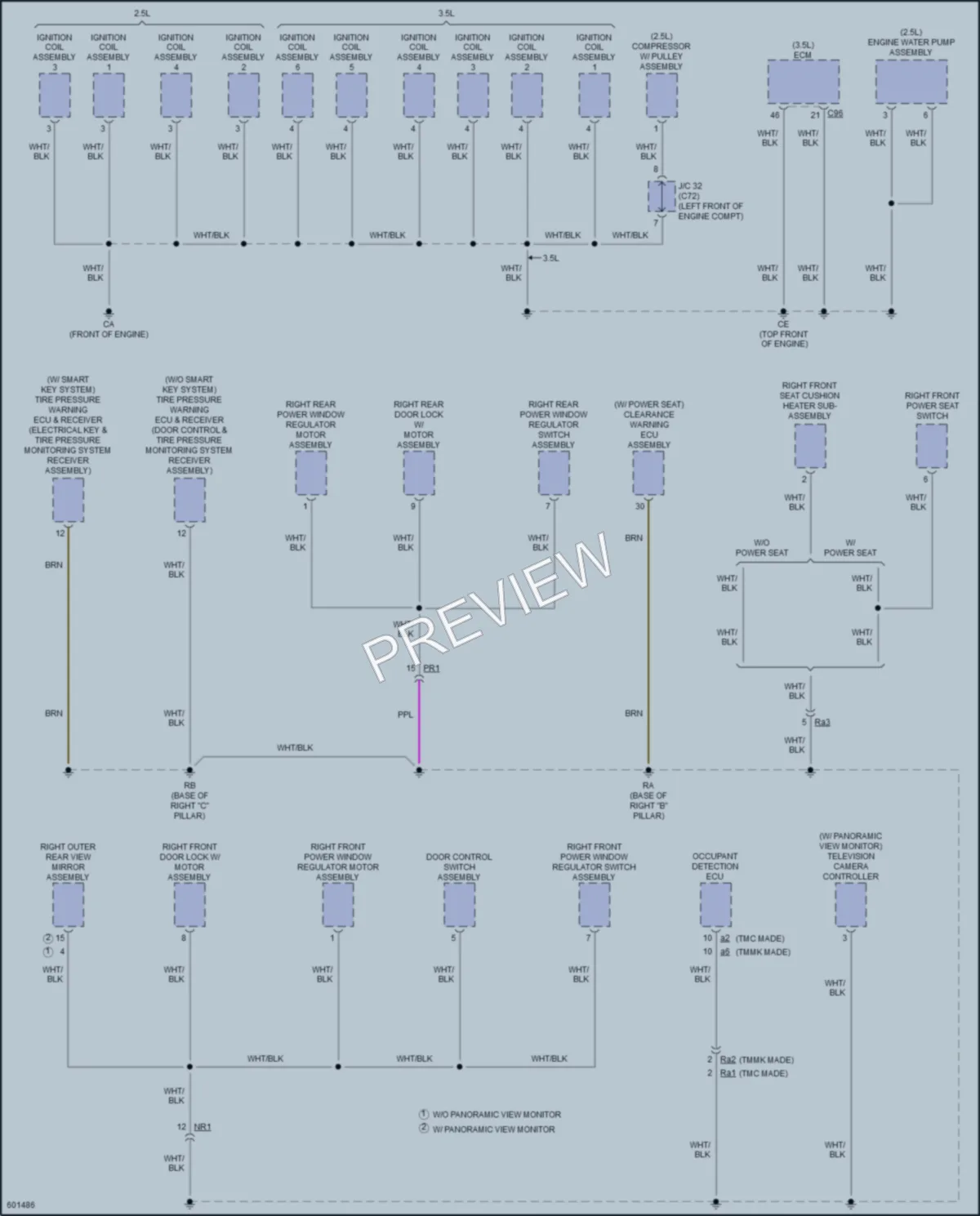 2018 Toyota CamryHybrid Ground Distribution wiring diagram preview