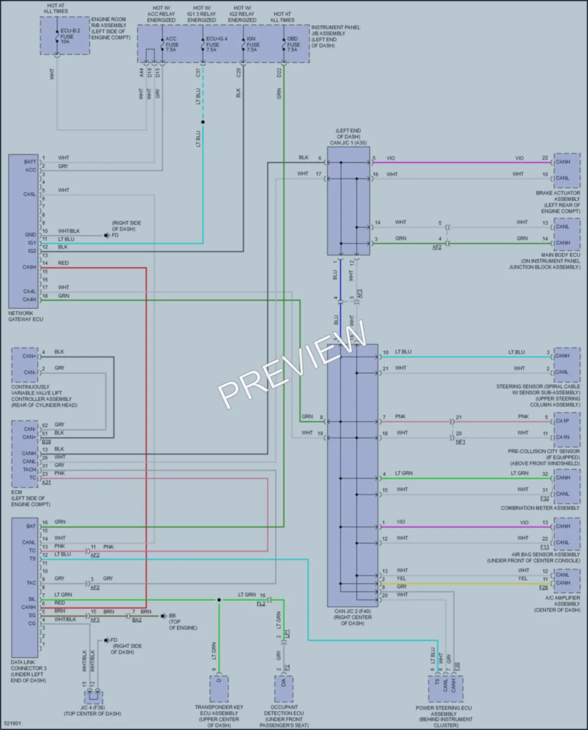 2018 Toyota CorollaiM Computer Data Lines wiring diagram preview