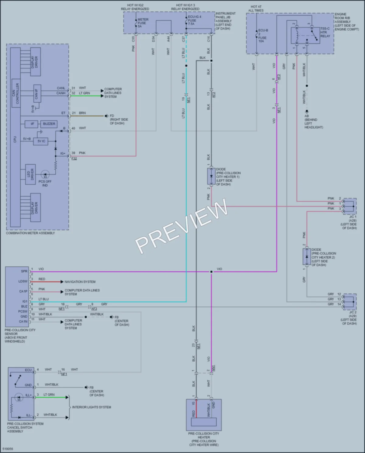 2018 Toyota CorollaiM Supplemental Restraints wiring diagram preview