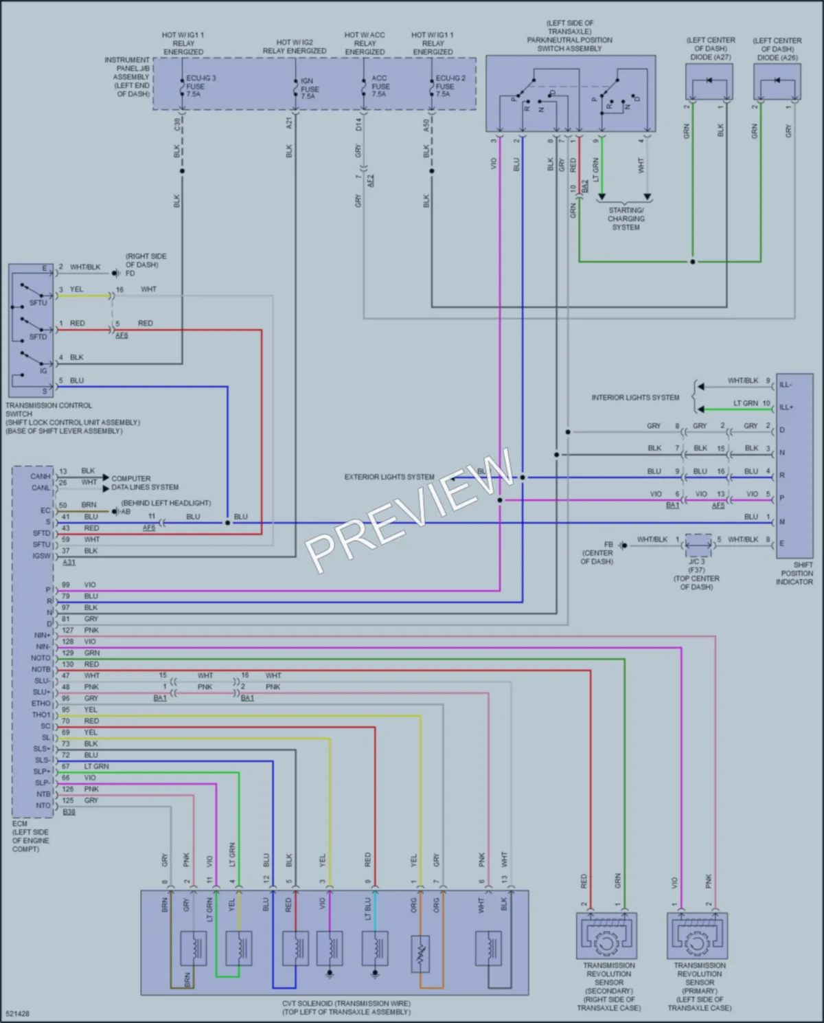 2018 Toyota CorollaiM Transmission wiring diagram preview