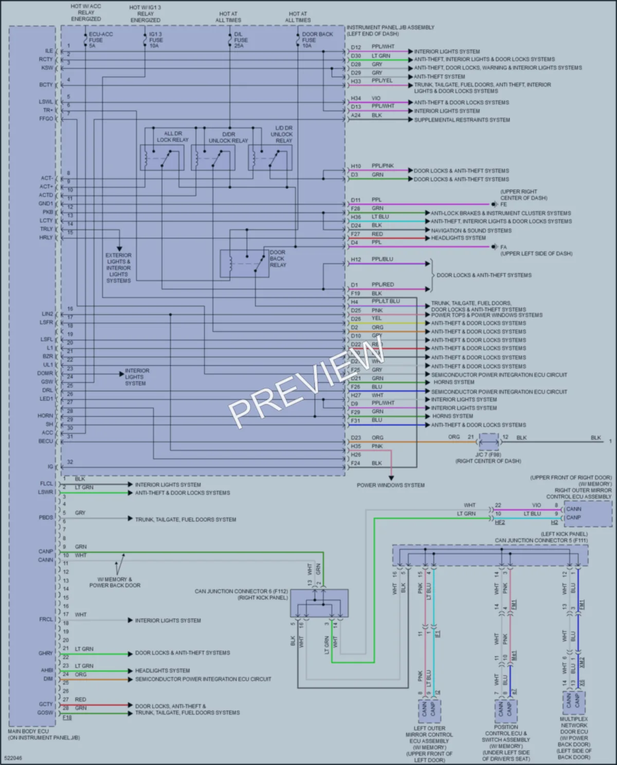2018 Toyota HighlanderHybrid Body Control Modules wiring diagram preview