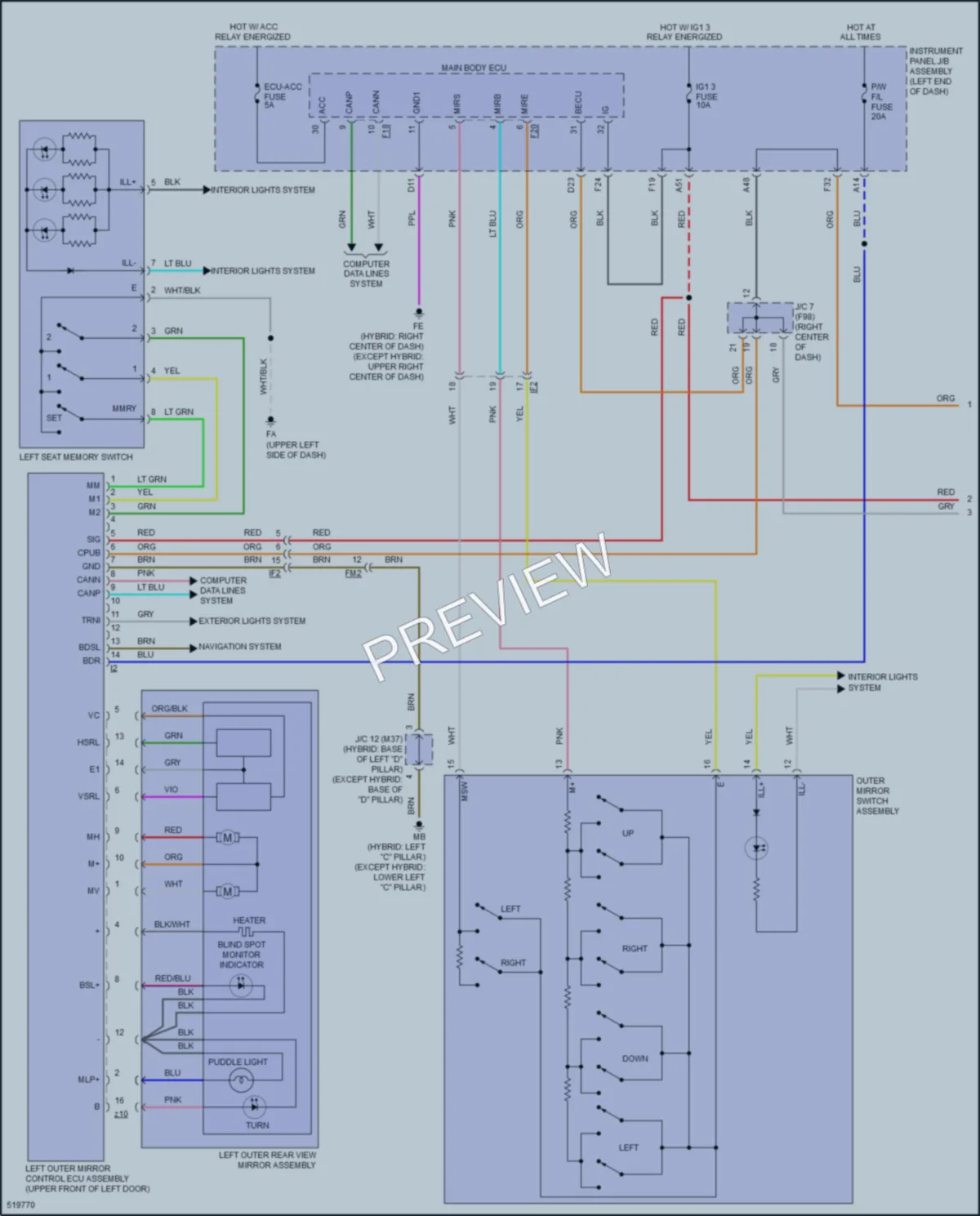 2018 Toyota HighlanderHybrid Memory Systems wiring diagram preview
