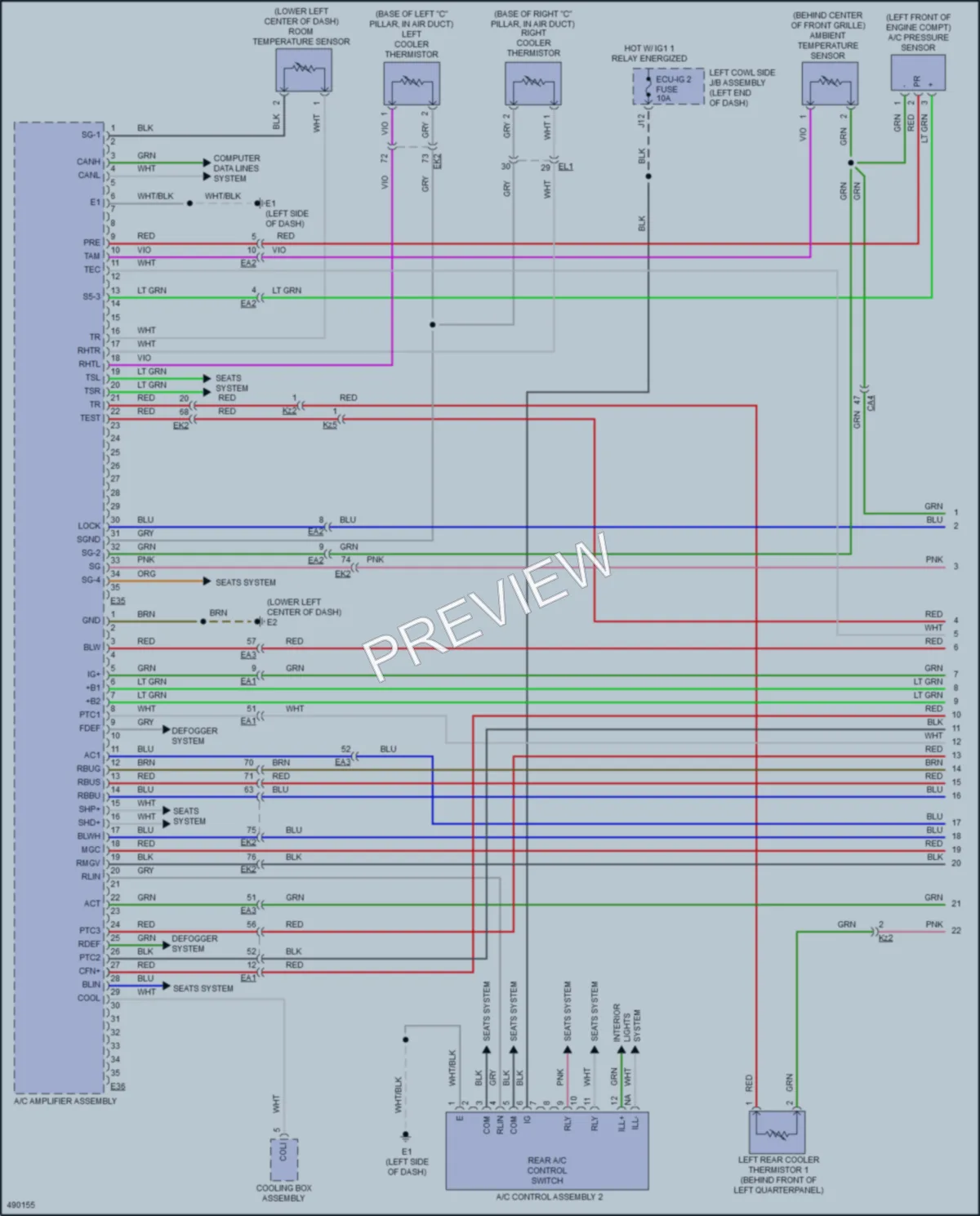 2018 Toyota LandCruiser Air Conditioning wiring diagram preview
