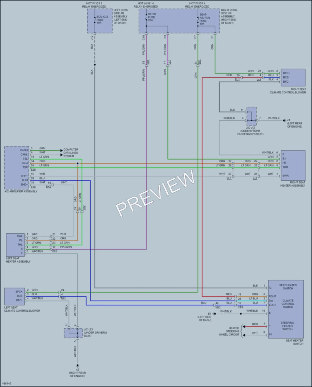 2018 Toyota LandCruiser Power Seats wiring diagram preview