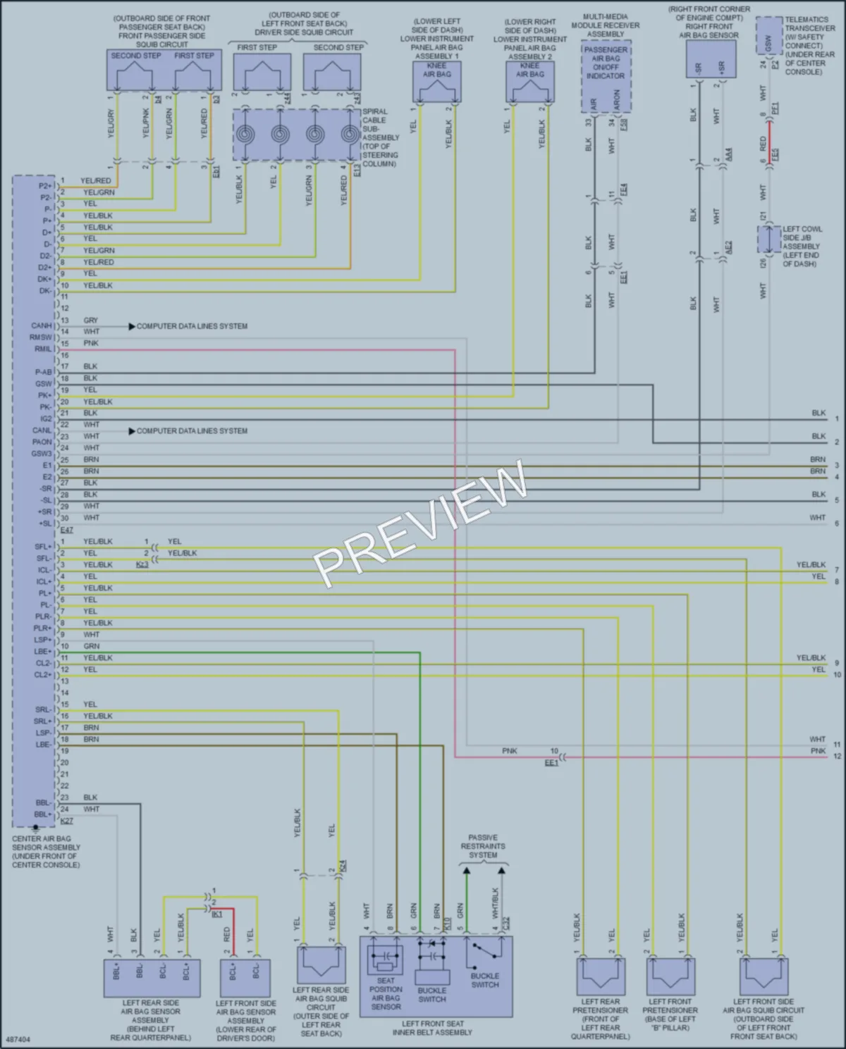 2018 Toyota LandCruiser Supplemental Restraints wiring diagram preview