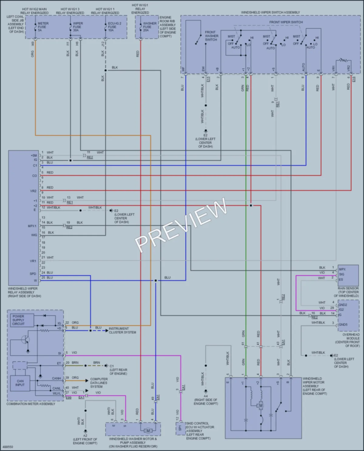 2018 Toyota LandCruiser Wiper Washer wiring diagram preview