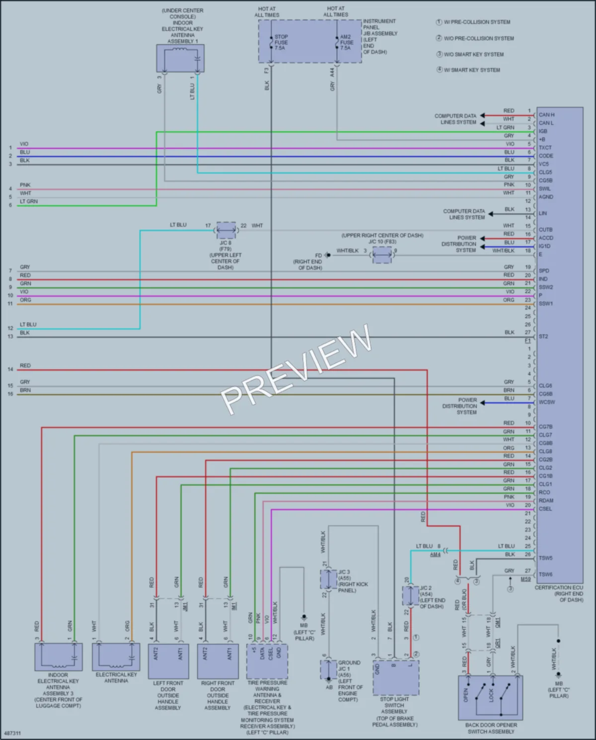 2018 Toyota Prius Anti Theft wiring diagram preview