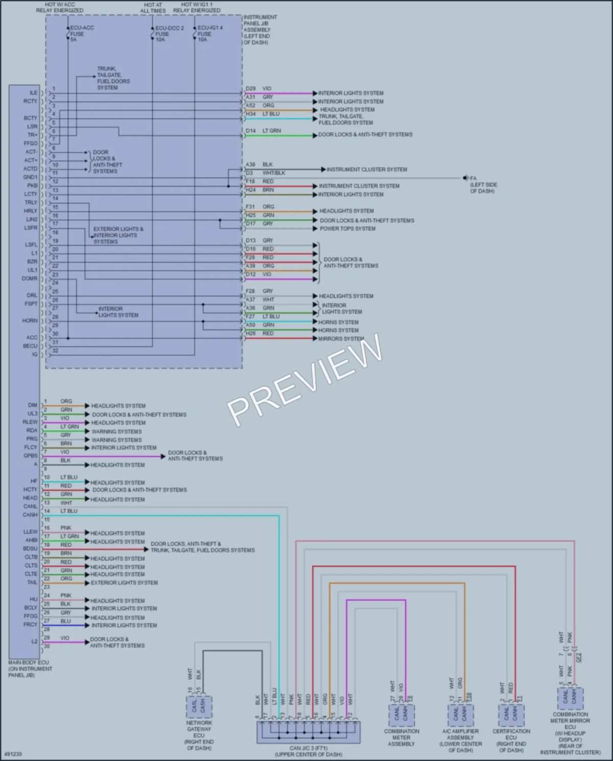 2018 Toyota Prius Body Control Modules wiring diagram preview