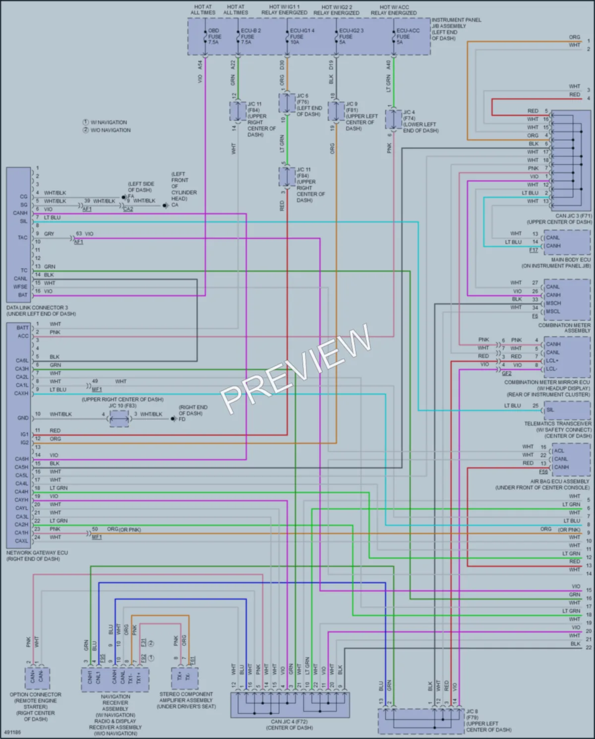 2018 Toyota Prius Computer Data Lines wiring diagram preview