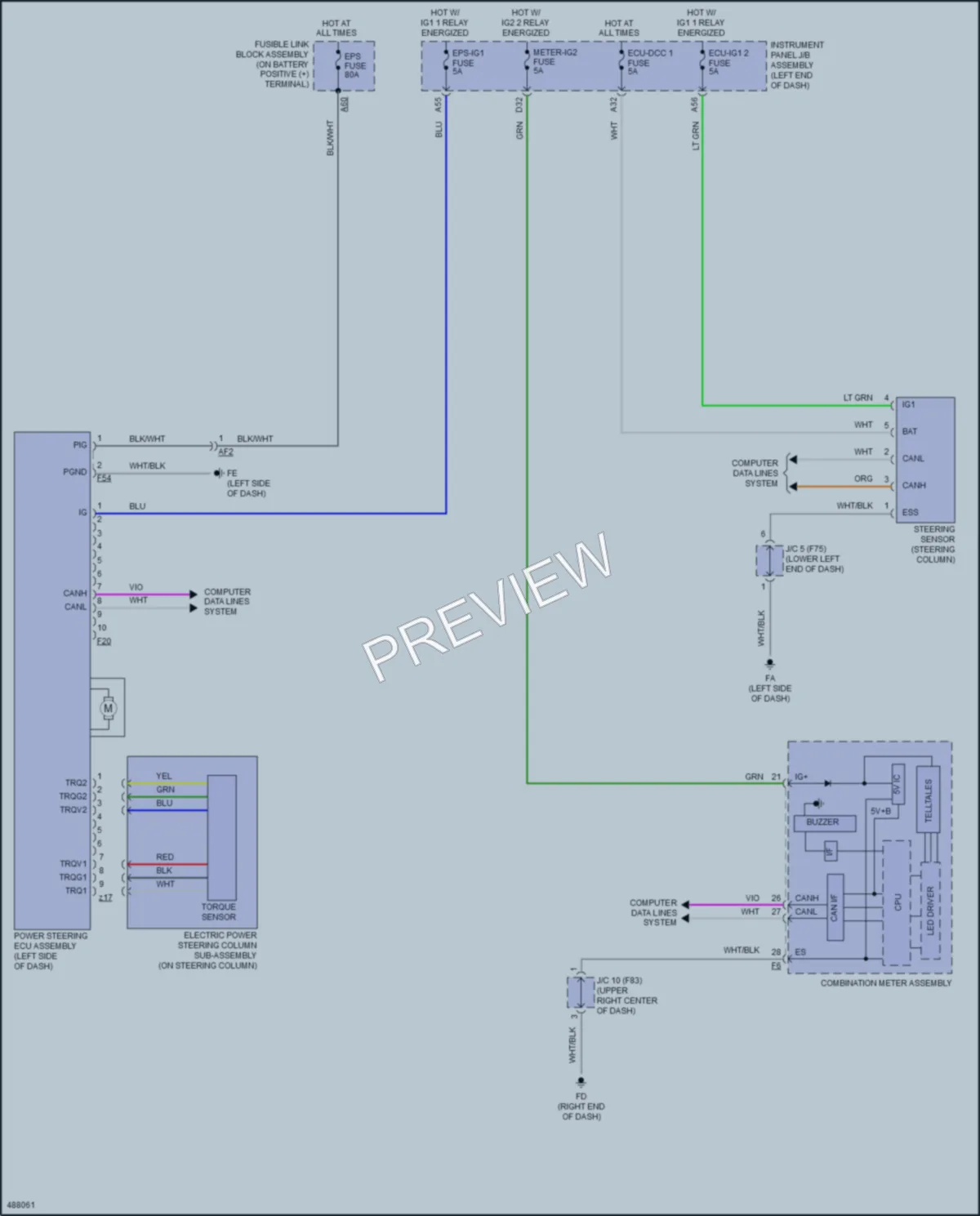 2018 Toyota Prius Electronic Power Steering wiring diagram preview