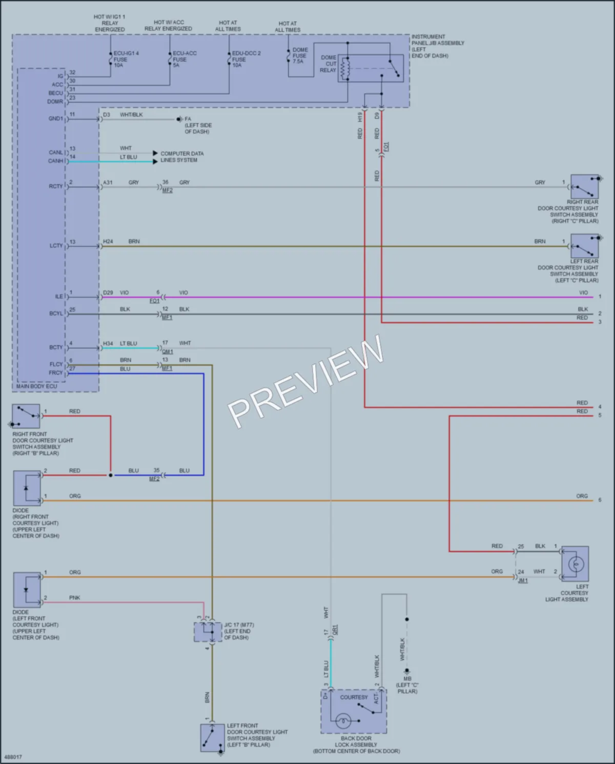 2018 Toyota Prius Interior Lights wiring diagram preview