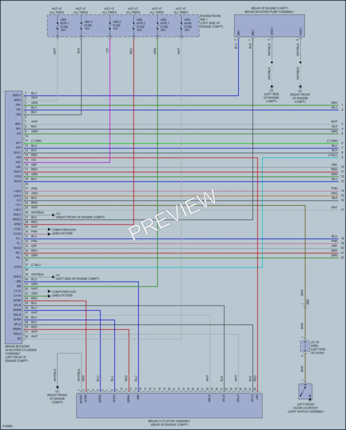 2018 Toyota PriusPrime Anti Lock Brakes wiring diagram preview