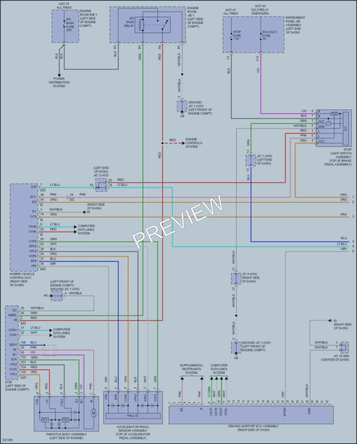 2018 Toyota PriusPrime Cruise Control wiring diagram preview