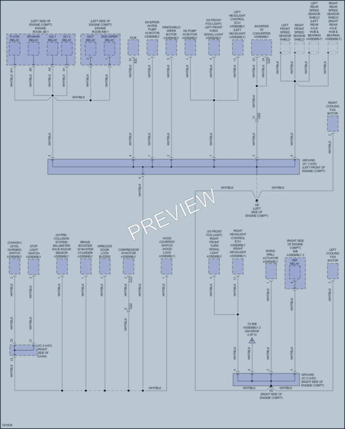 2018 Toyota PriusPrime Ground Distribution wiring diagram preview