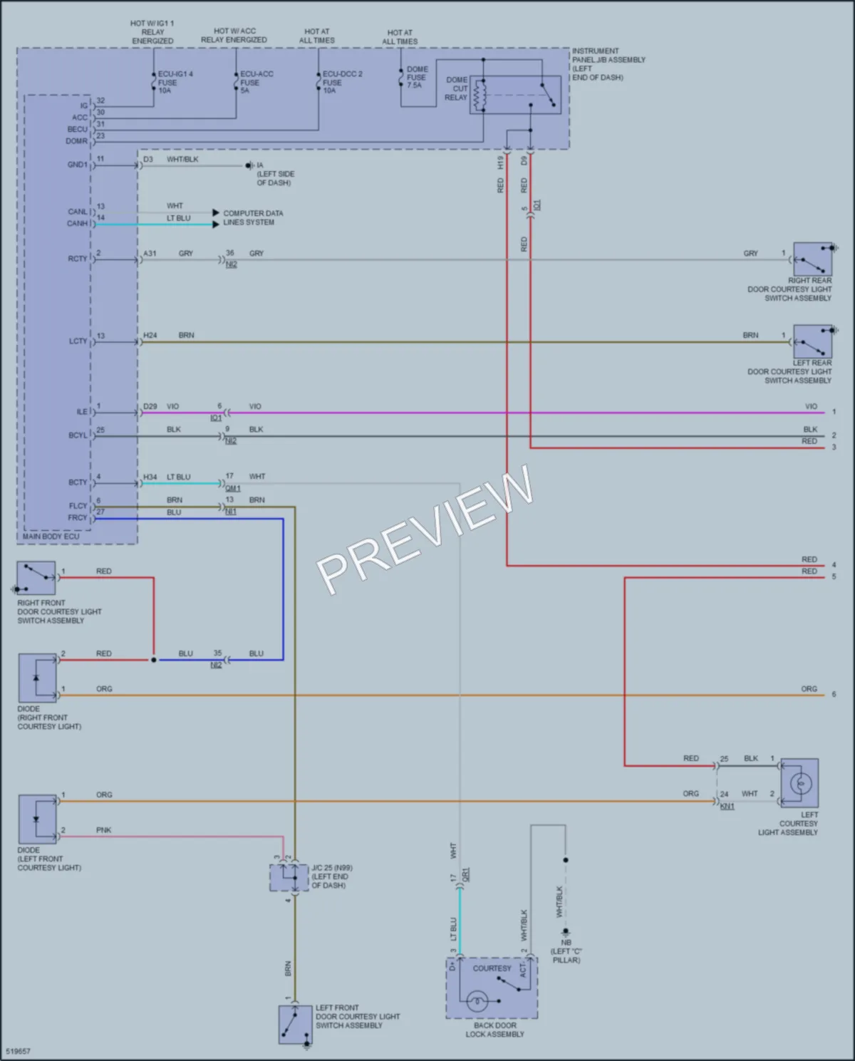 2018 Toyota PriusPrime Interior Lights wiring diagram preview