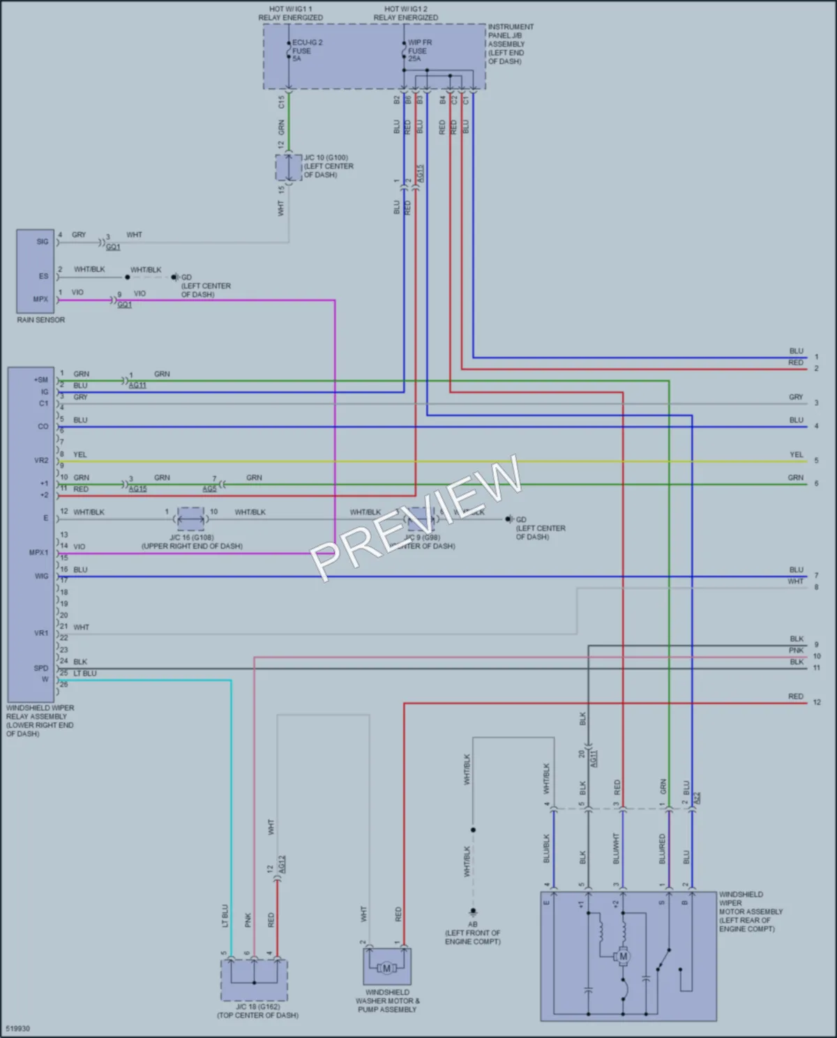 2018 Toyota RAV4 Wiper Washer wiring diagram preview