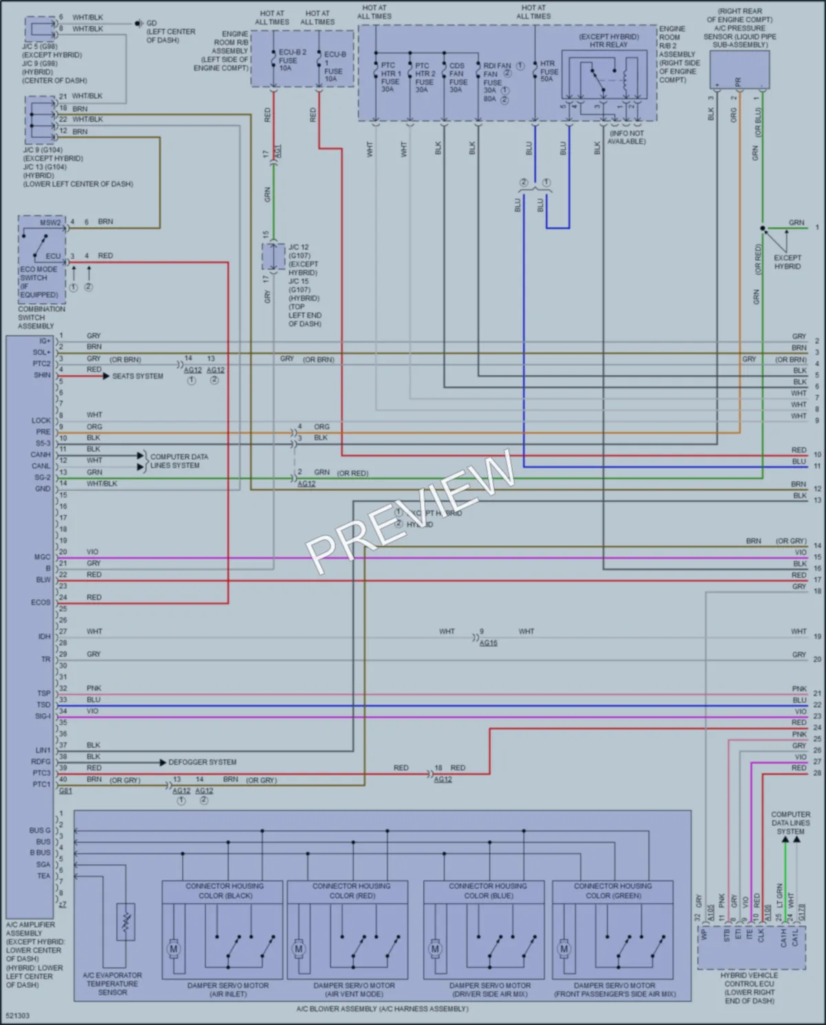 2018 Toyota RAV4Hybrid Air Conditioning wiring diagram preview