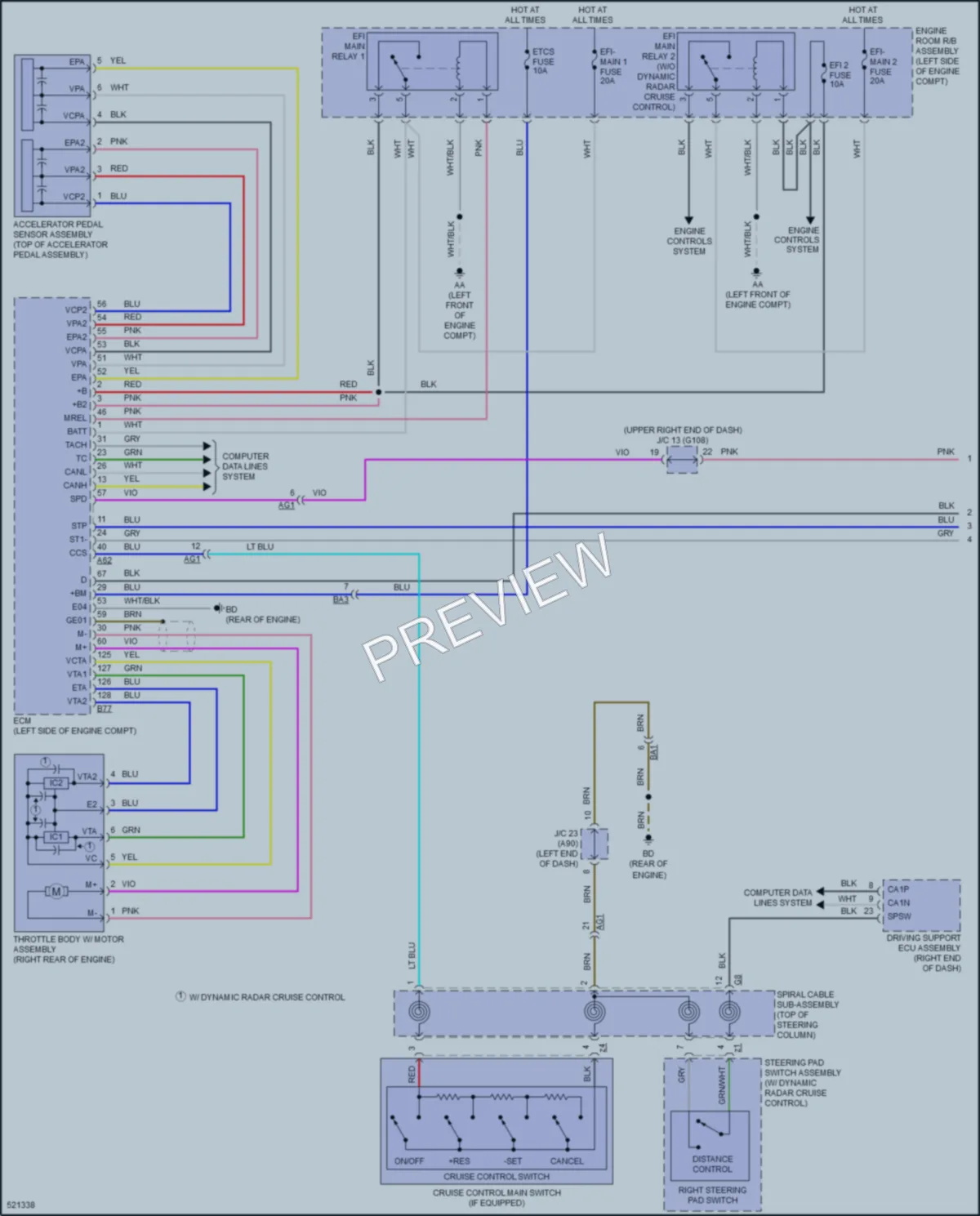 2018 Toyota RAV4Hybrid Cruise Control wiring diagram preview