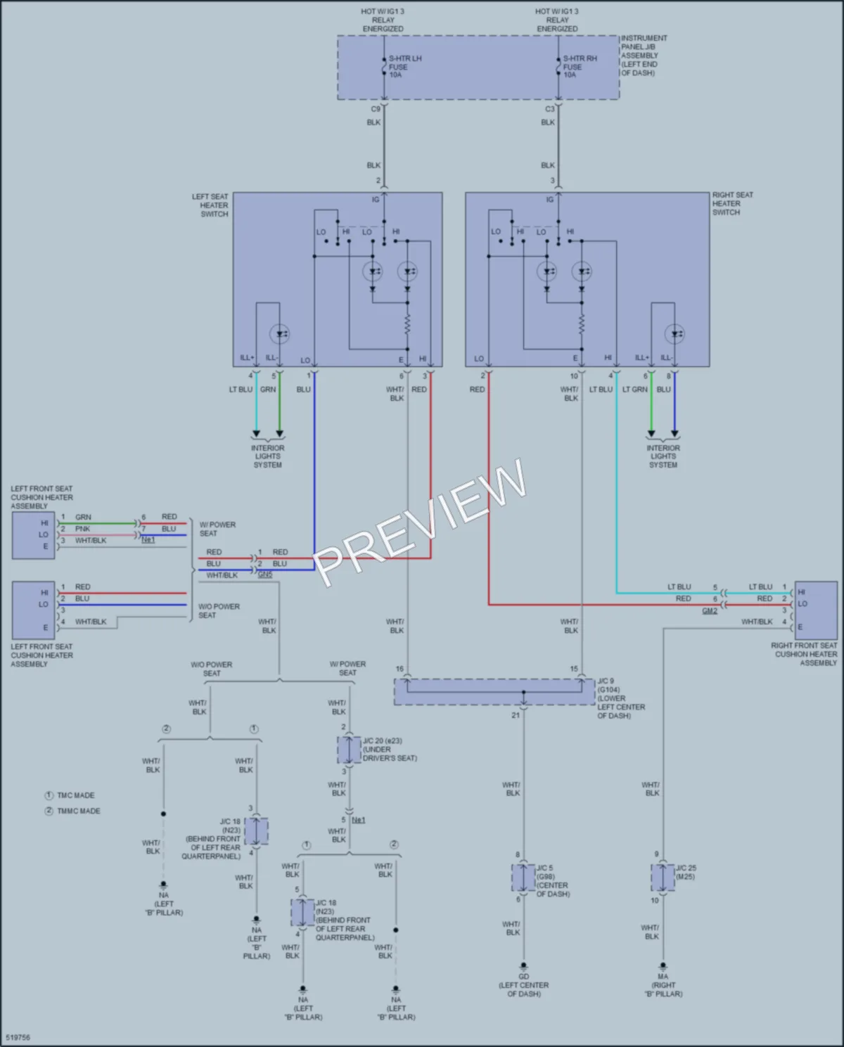 2018 Toyota RAV4Hybrid Power Seats wiring diagram preview