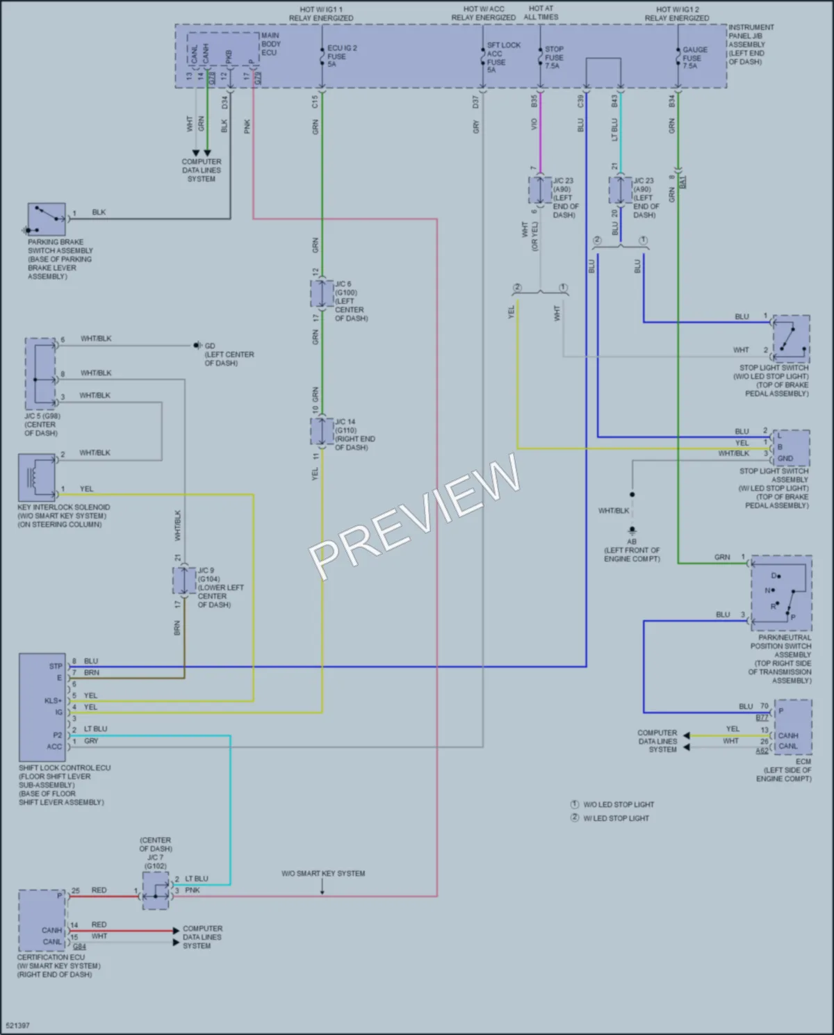 2018 Toyota RAV4Hybrid Shift Interlock wiring diagram preview