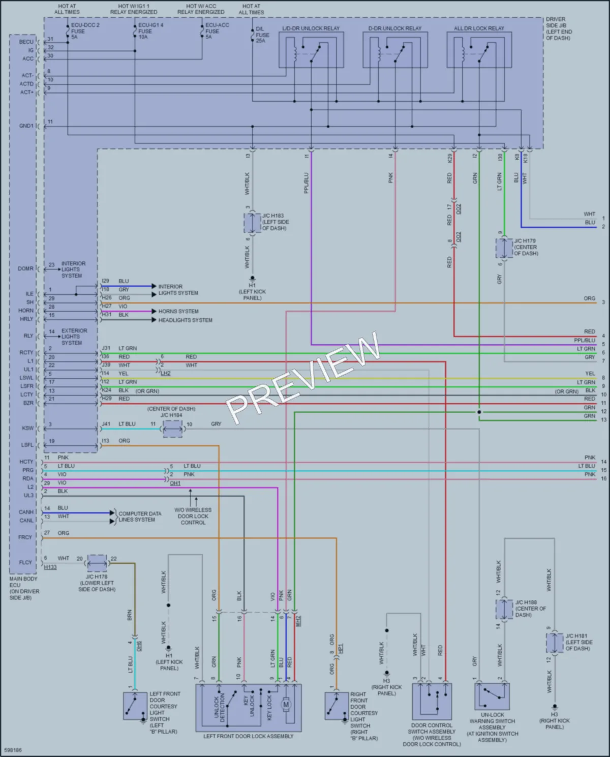 2018 Toyota Sequoia Power Door Locks wiring diagram preview
