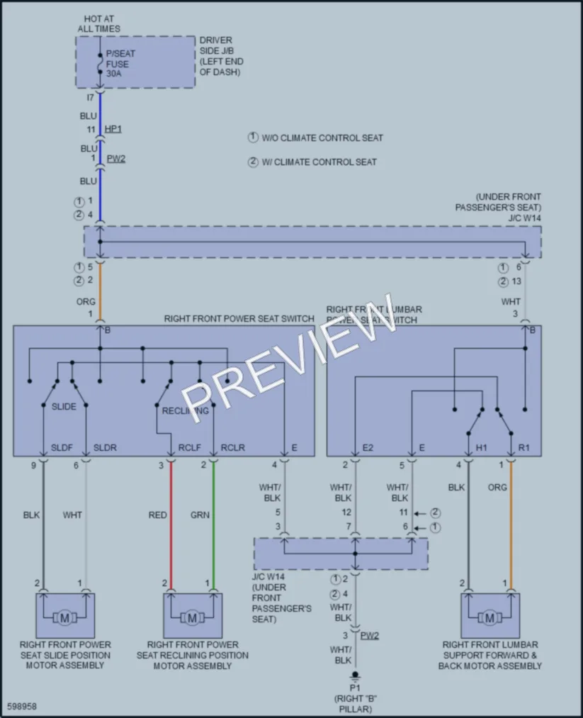 2018 Toyota Sequoia Power Seats wiring diagram preview