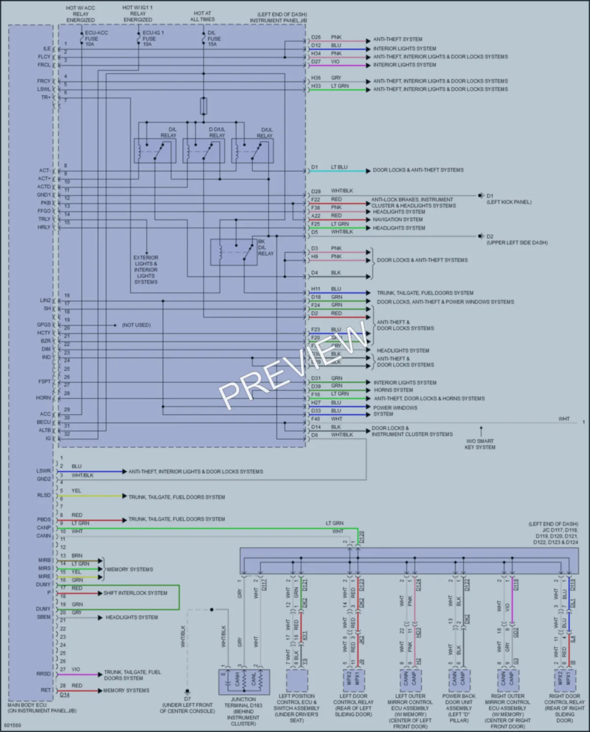 2018 Toyota Sienna Body Control Modules wiring diagram preview